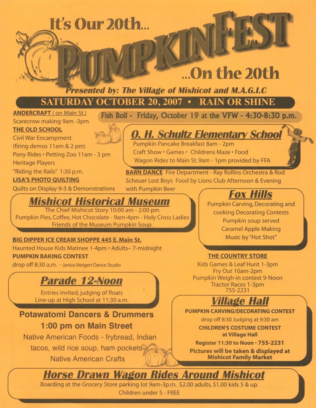 Mishicot Pumpkinfest Flyer —&nbsp;2007