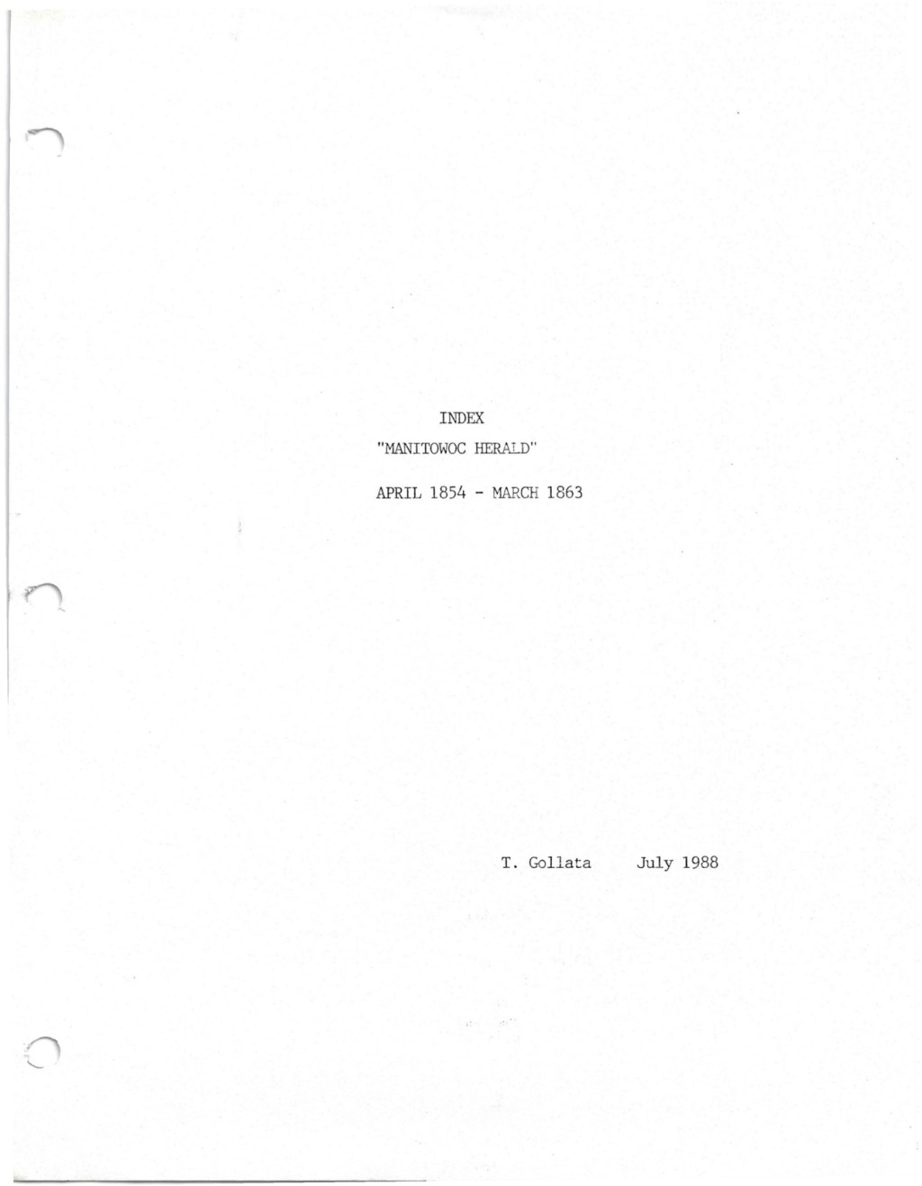 Index Of Manitowoc Herald — Terry Gollata&nbsp;Collection