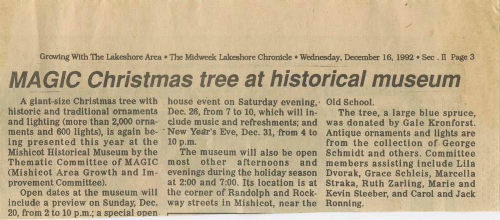 Christmas At The Museum 1992&nbsp;Article