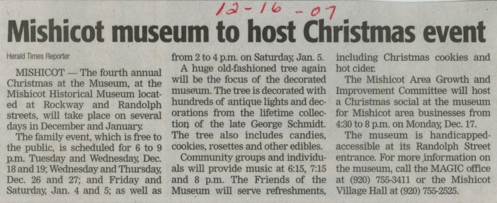 Christmas At The Museum 2007 Articles