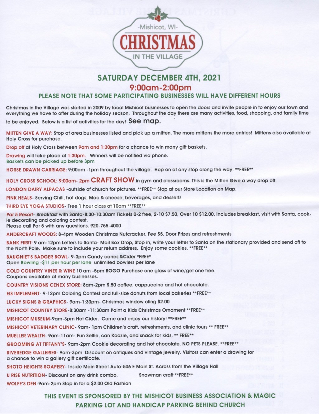 Christmas In The Village 2021&nbsp;Flyer