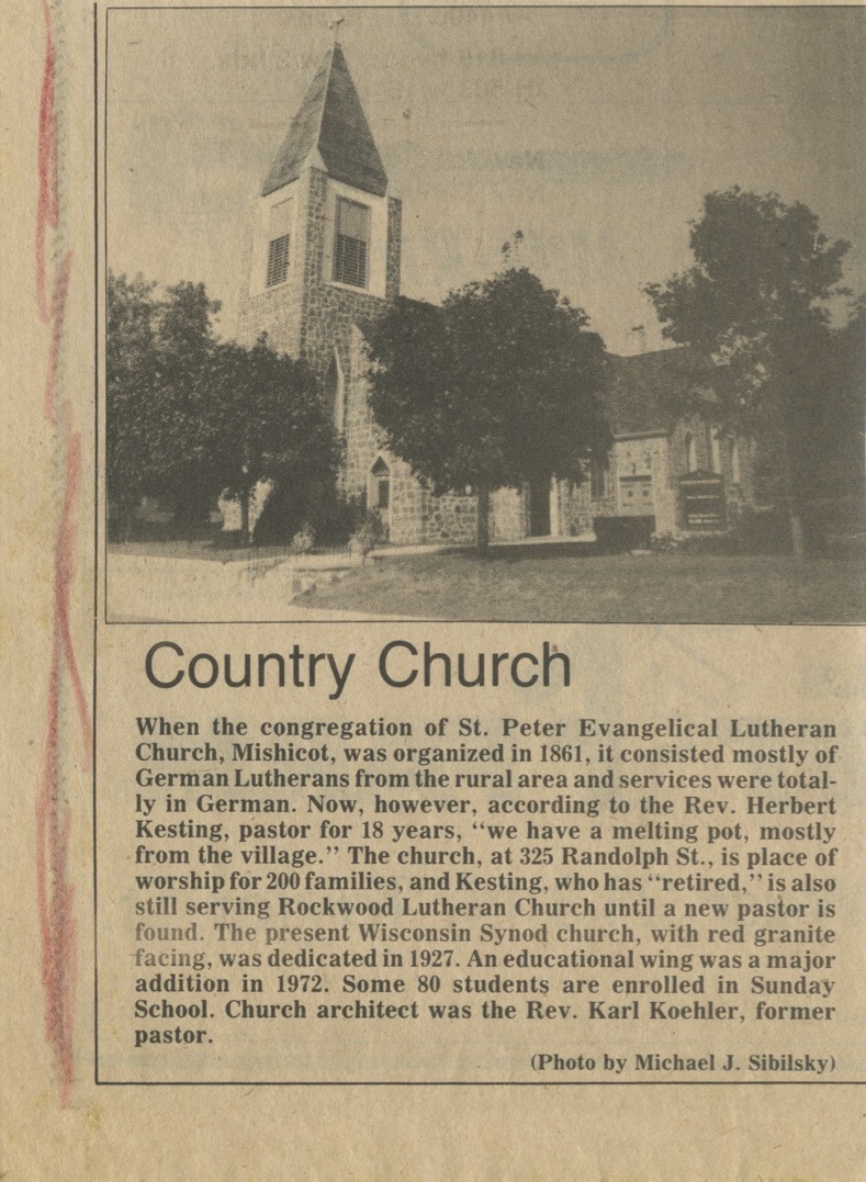 St Peter’s Lutheran Country Church&nbsp;Article