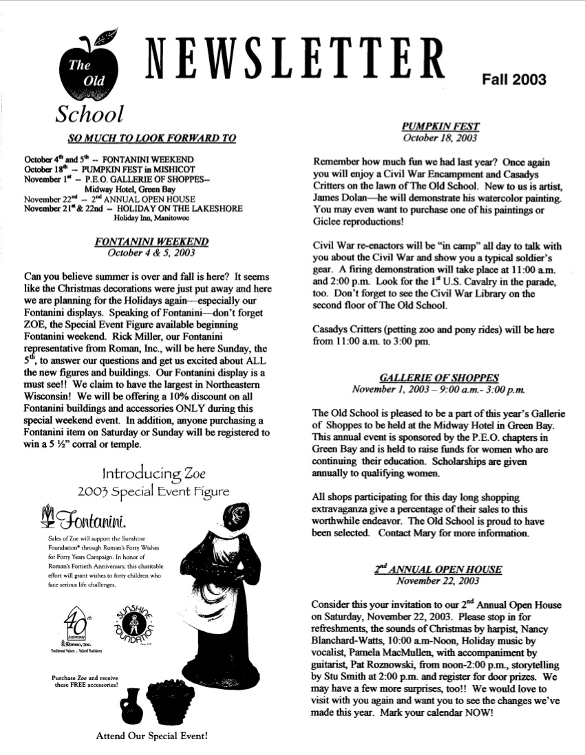 The Old School Newsletter — Fall 2003