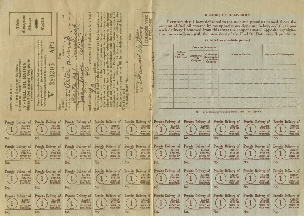 World War II Fuel Oil Rations