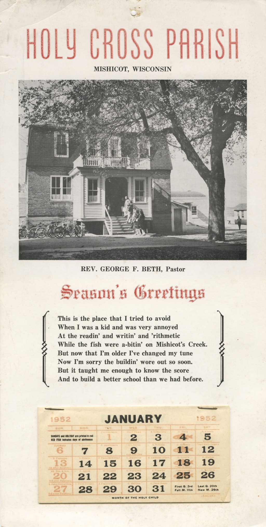 Holy Cross Parish&nbsp;Calendars