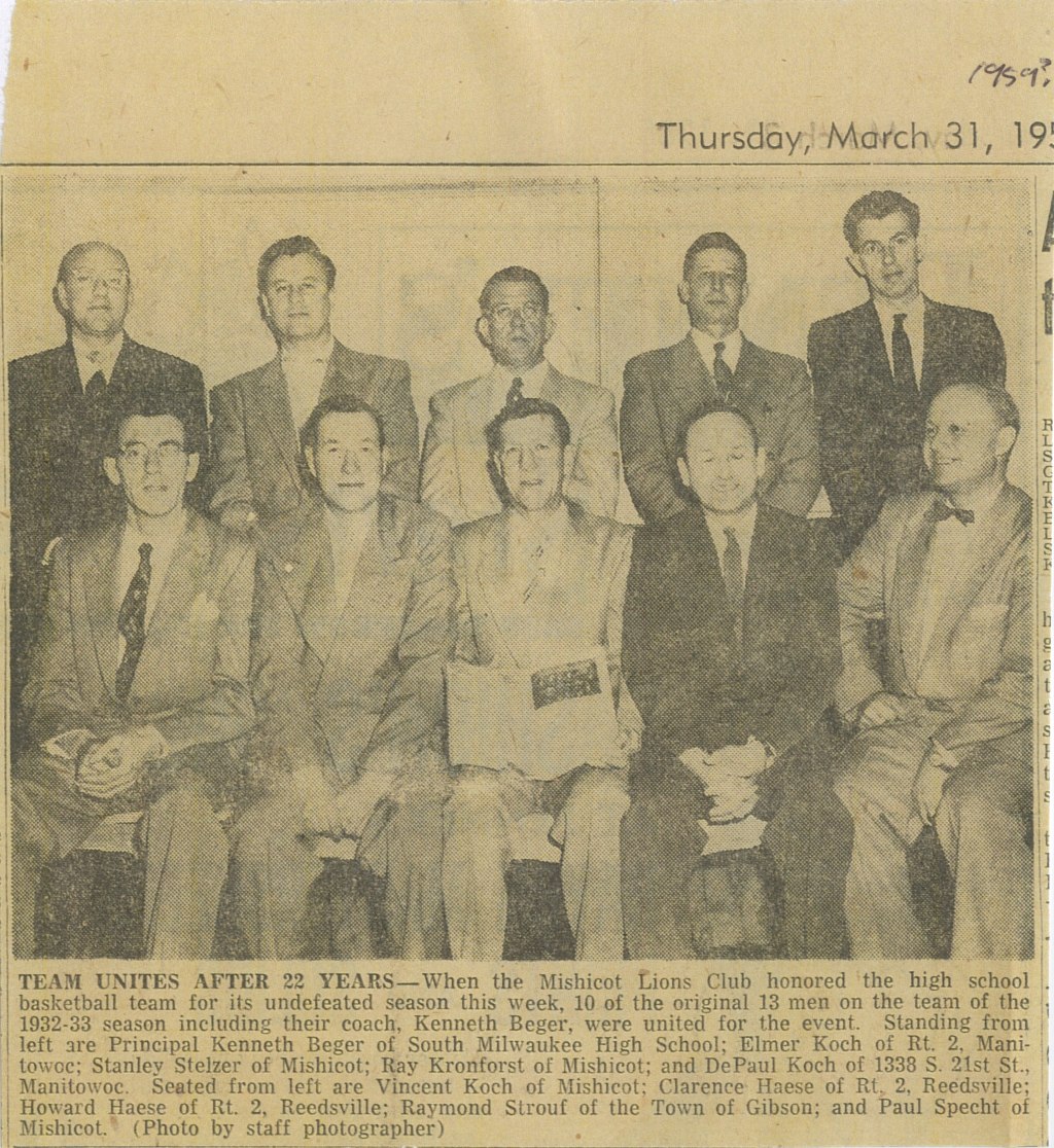 Mishicot Lions Club — High School Basketball Reunion&nbsp;Article
