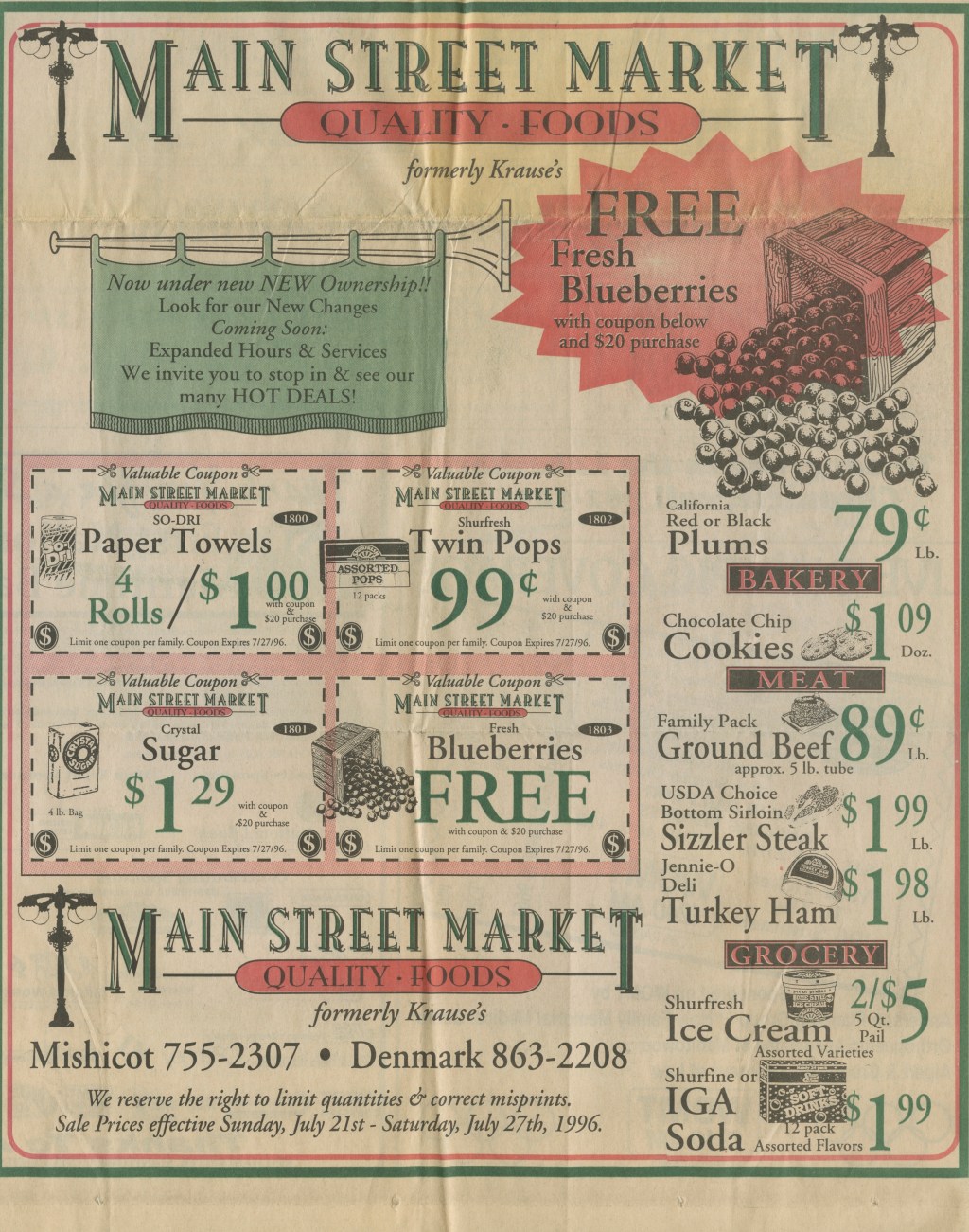 Main Street Market Advertisement — Mishicot,&nbsp;Wisconsin