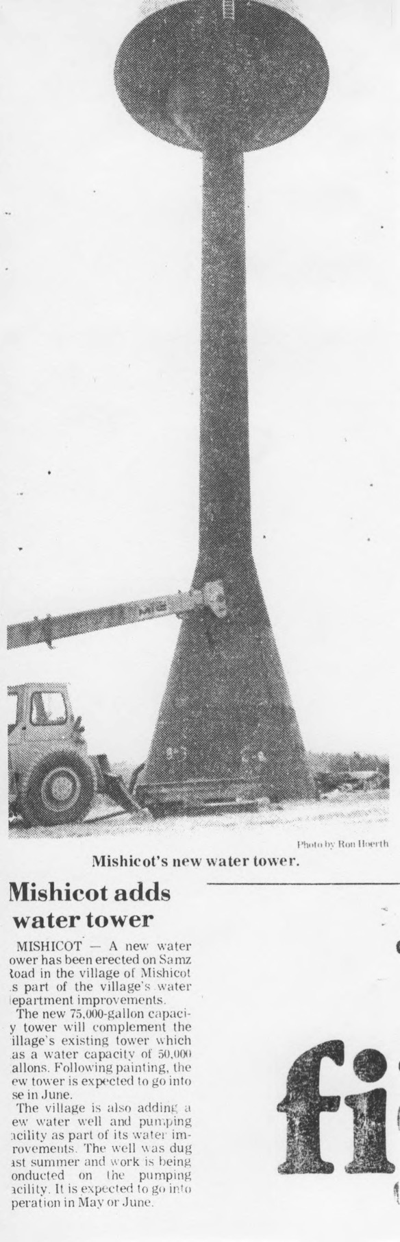 Mishicot Water Tower Construction&nbsp;Articles