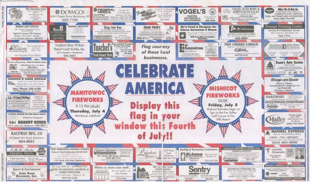 Mishicot Fireworks Ad —&nbsp;2002