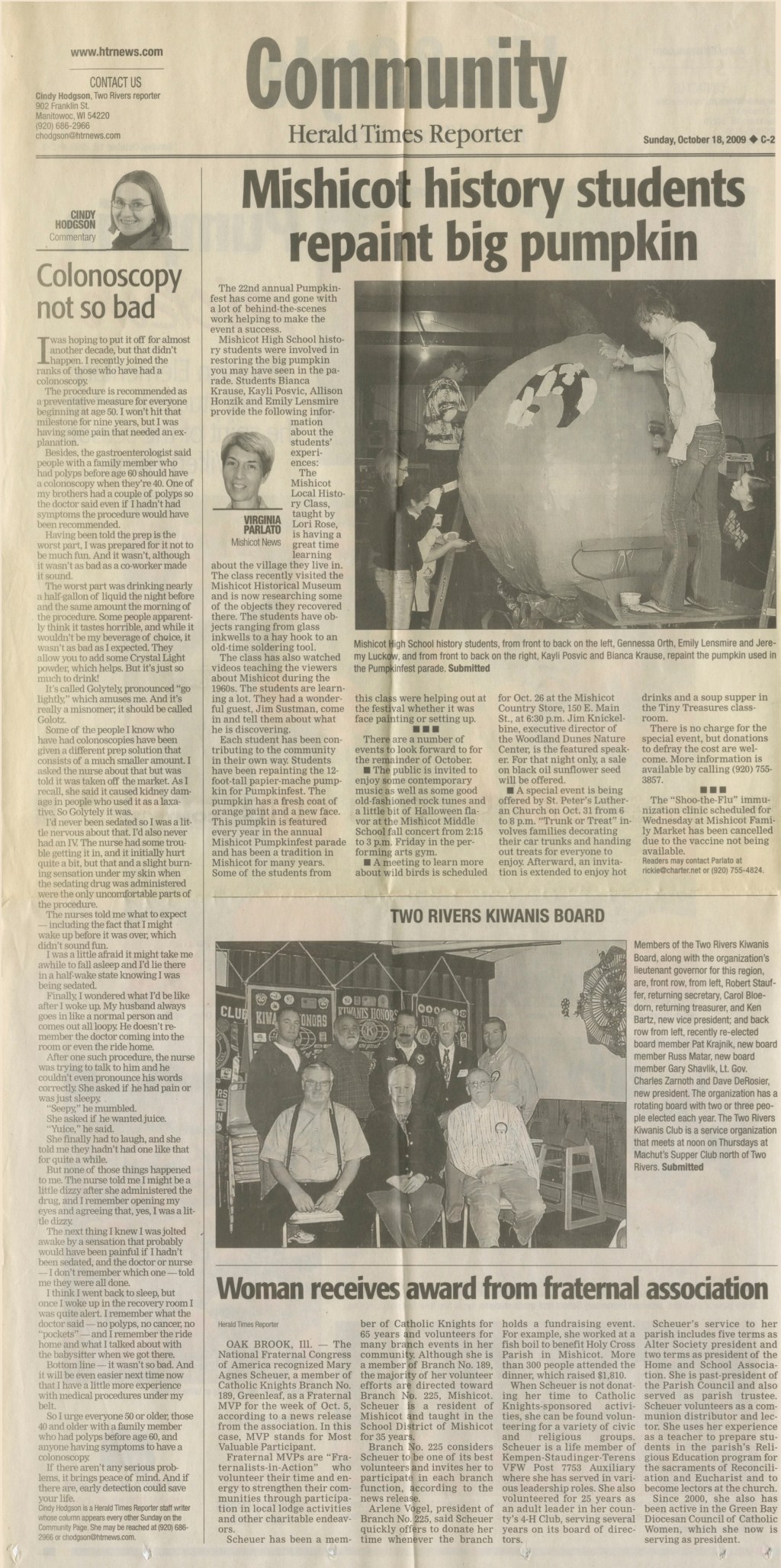 Mishicot History Students Repaint Big Pumpkin&nbsp;Article