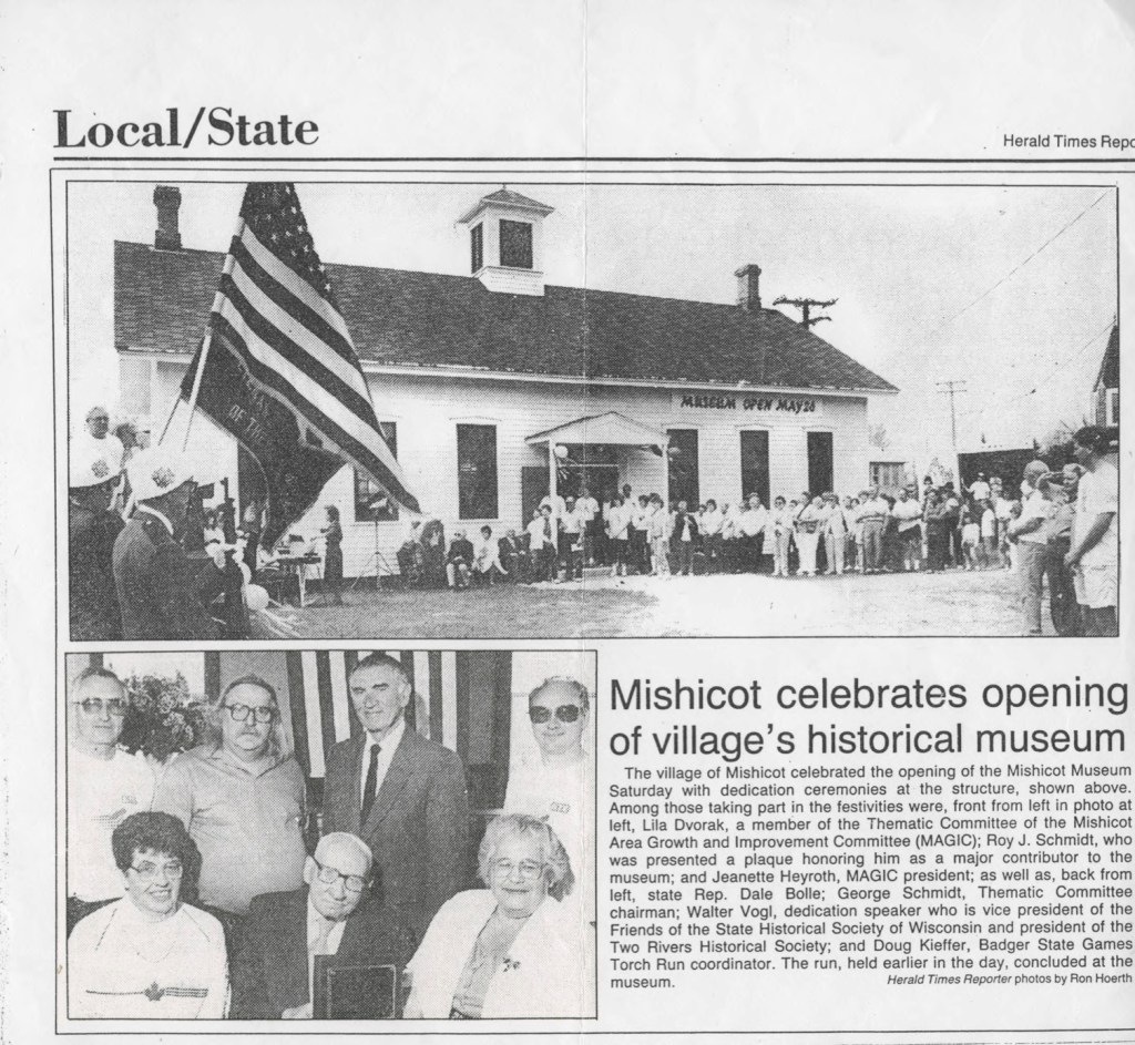 Mishicot Historical Museum Grand Opening Article