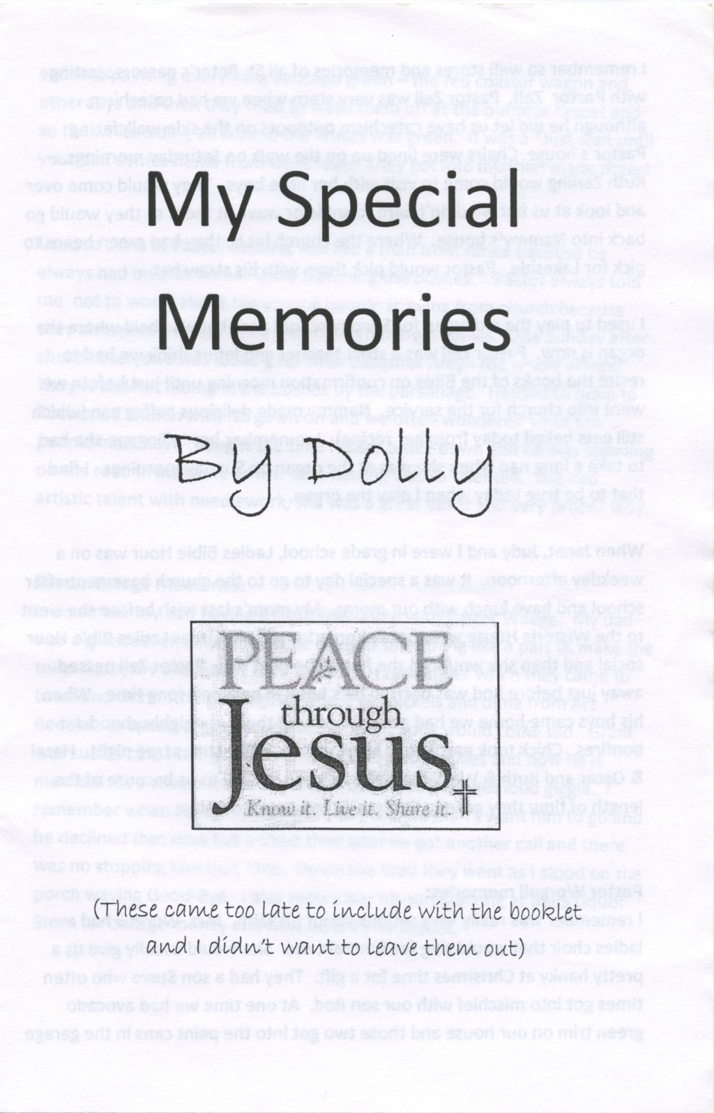 My Special Memories — Dolly&nbsp;Scheuer