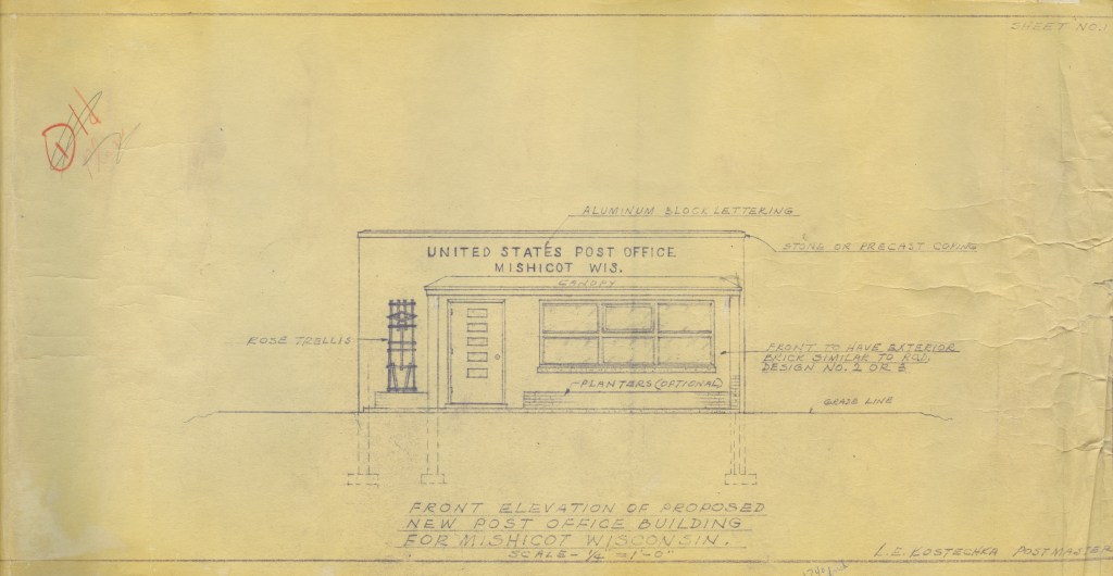 Mishicot Post Office Blueprints Set 2 — 1959