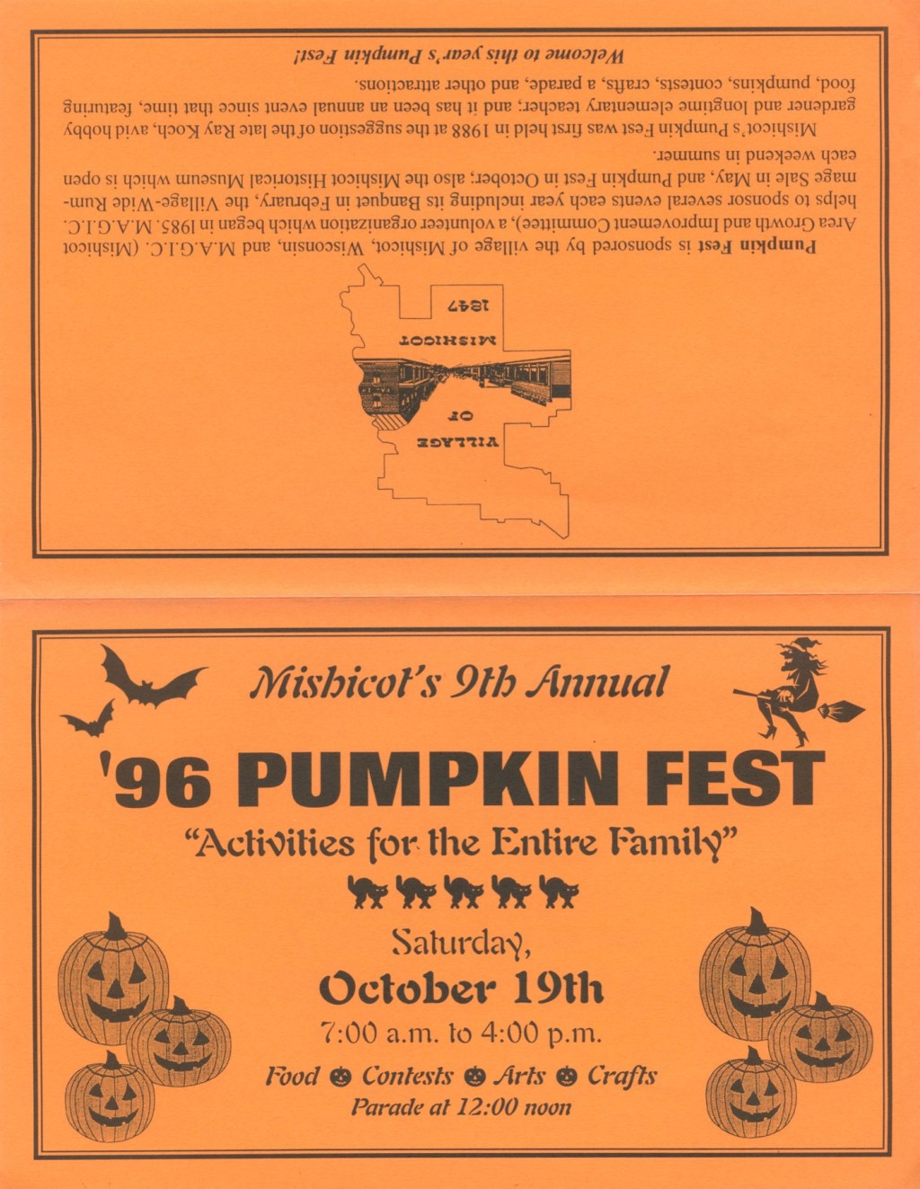 Mishicot Pumpkinfest Flyers —&nbsp;1996