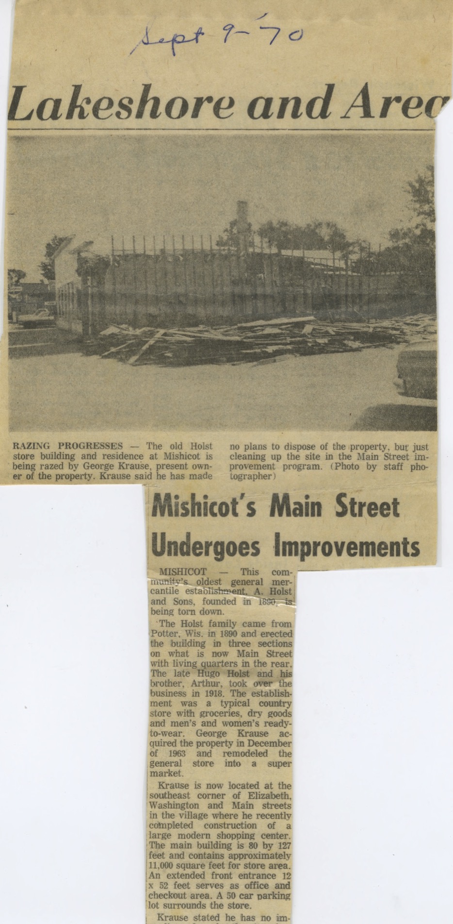 Krause’s Shopping Center Demolition&nbsp;Article