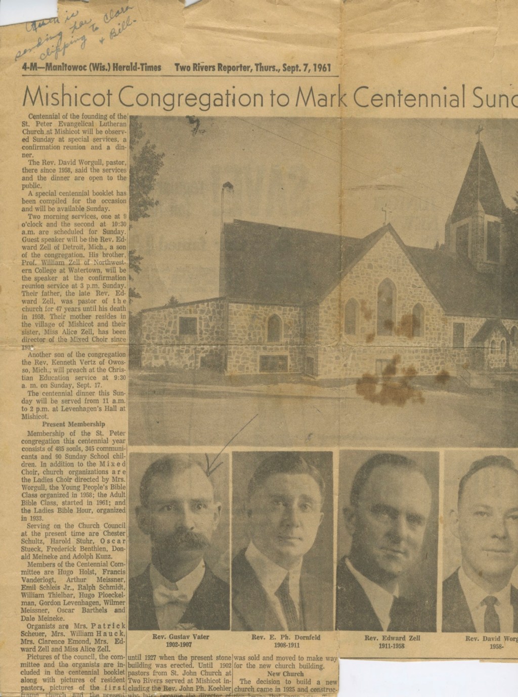 St Peter’s Lutheran Church Centennial&nbsp;Article