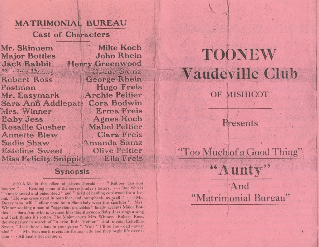 Mishicot Vaudeville Club Program