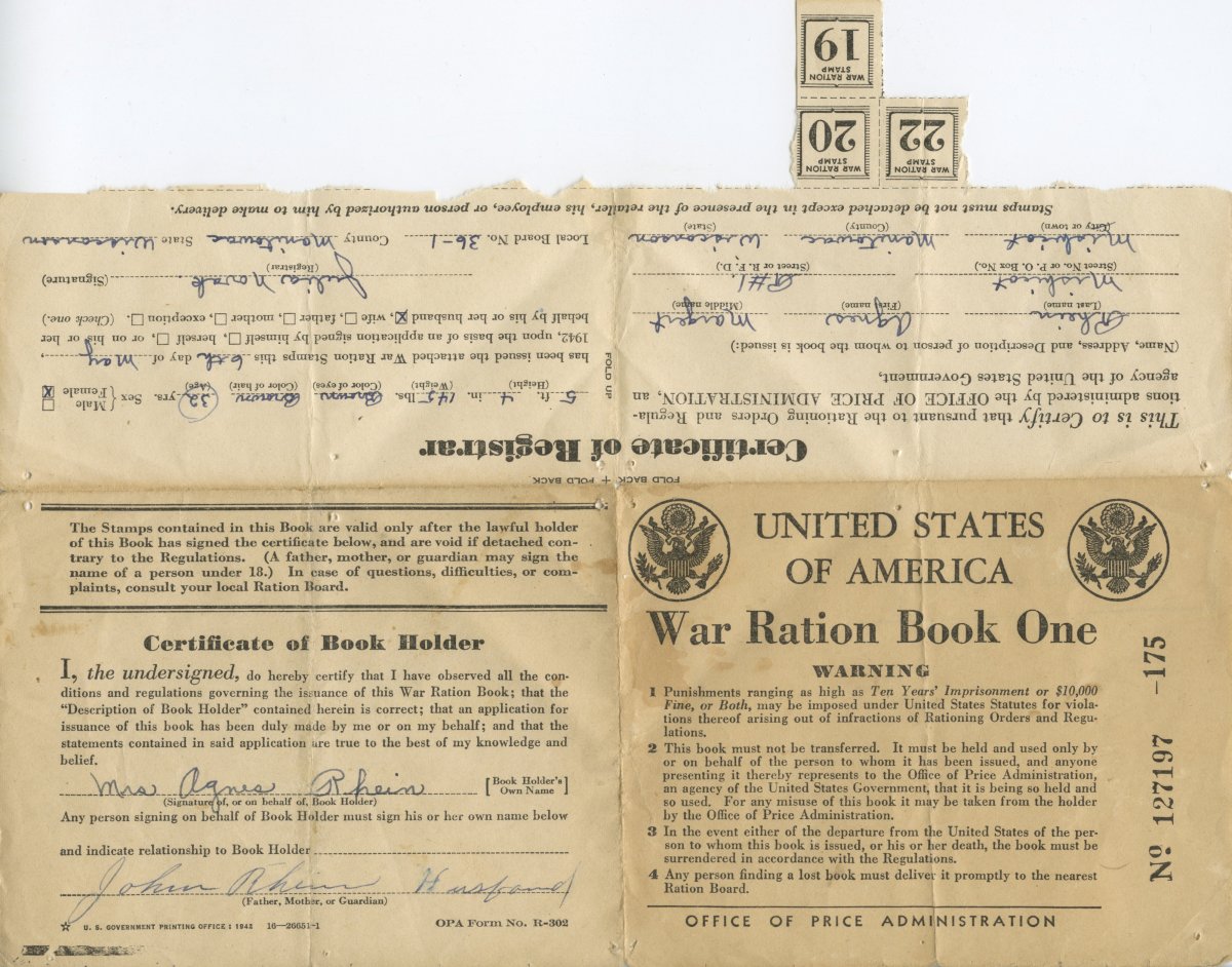 Us Ration Books World War II War Ration Books – Mishicot Historical Museum