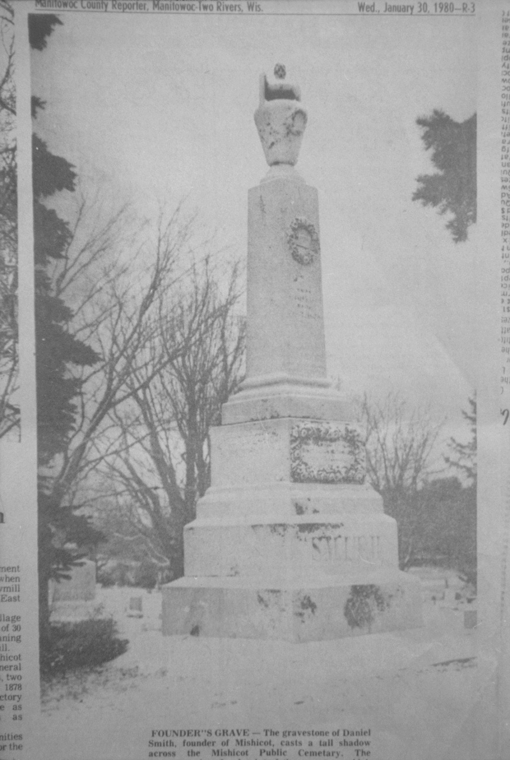 Daniel Smith Gravestone — Mishicot, Wisconsin
