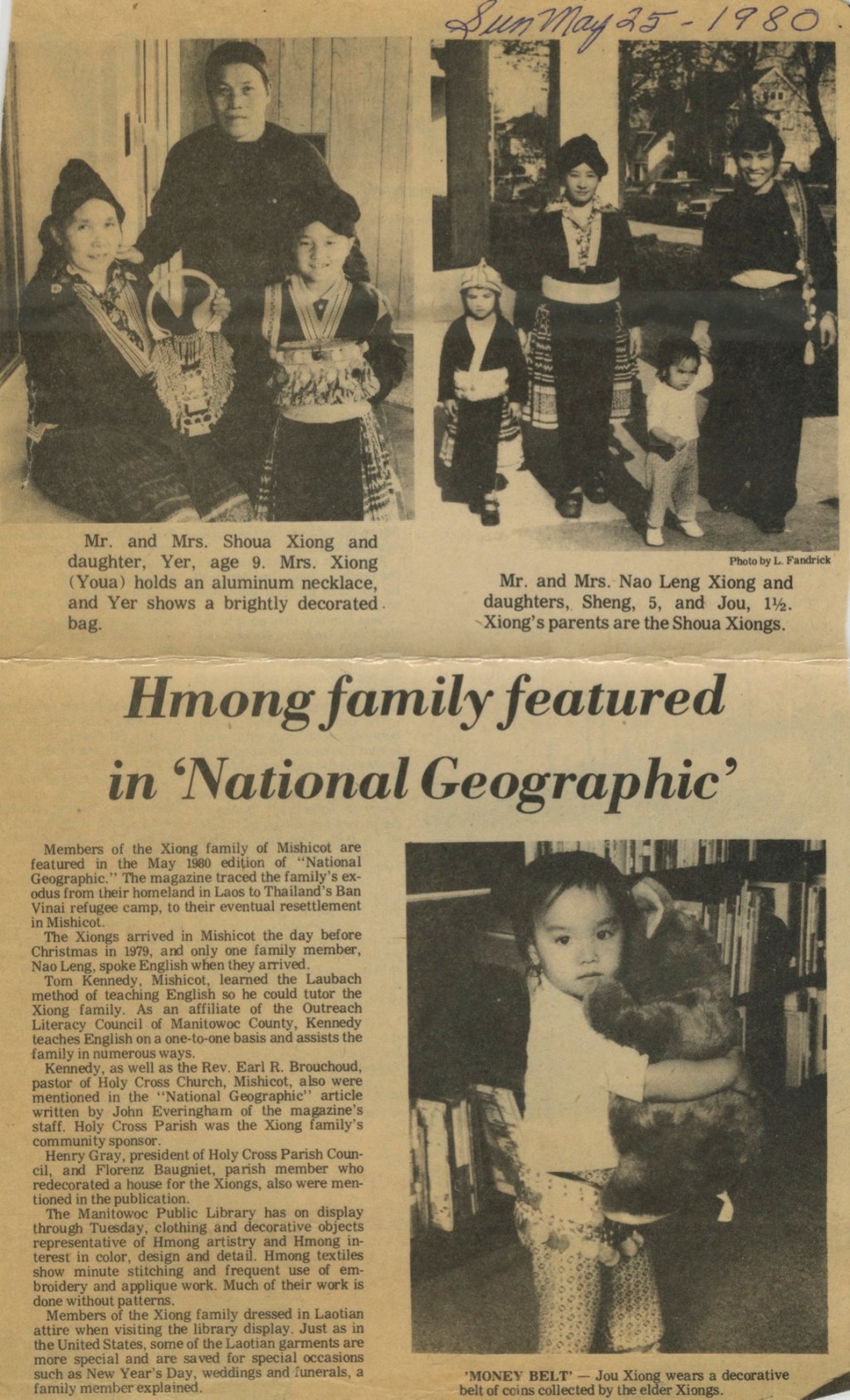 Mishicot Hmong Family Featured In National Geographic —&nbsp;1980