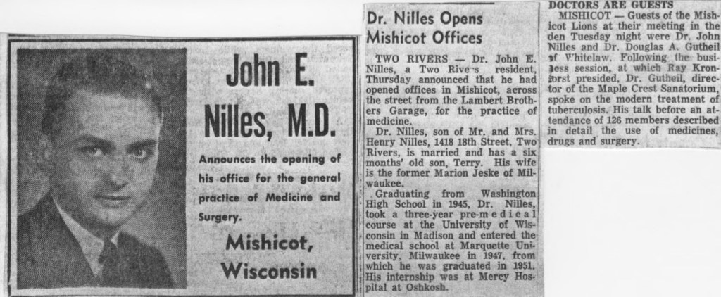 Doctor John E. Nilles — Mishicot,&nbsp;Wisconsin