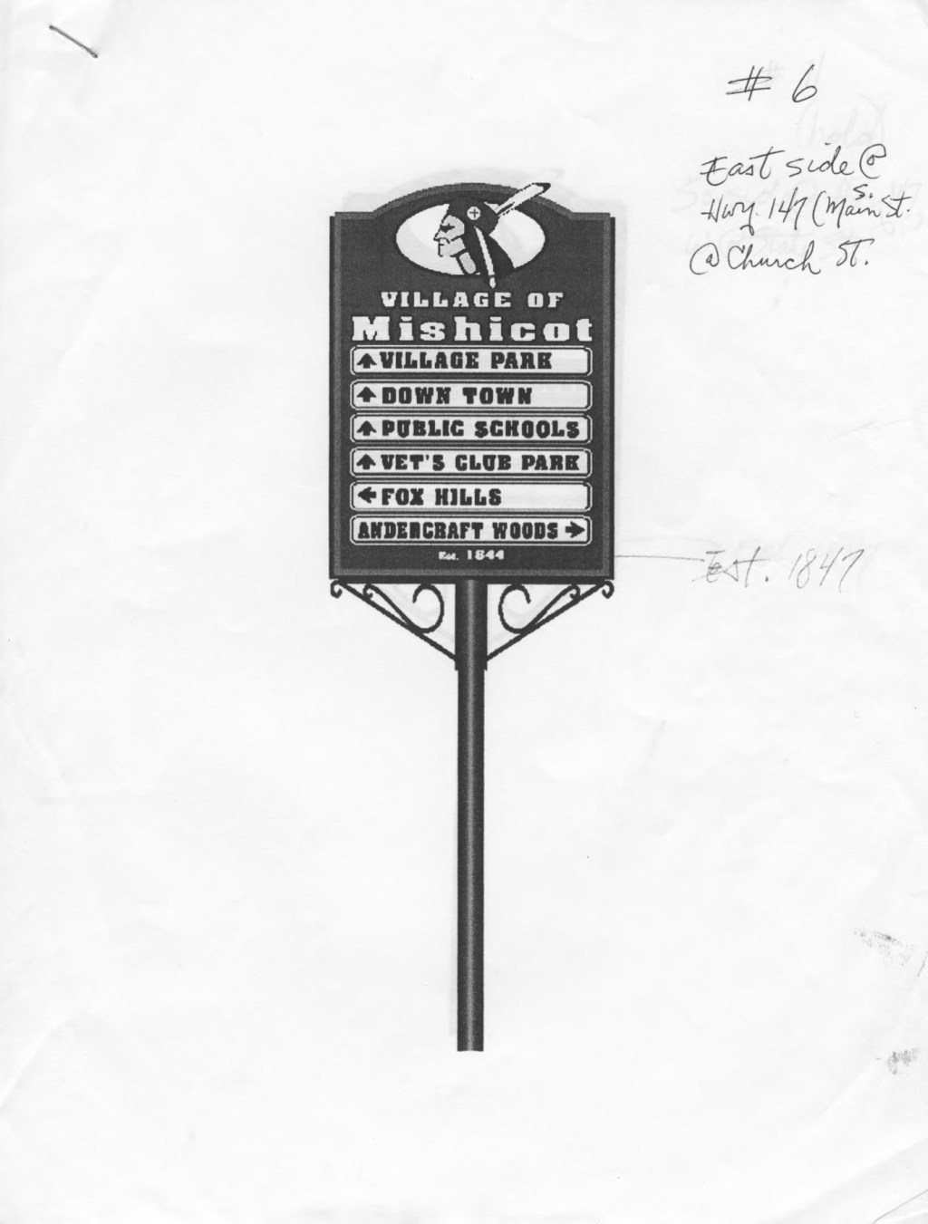 Village Of Mishicot Directional Sign&nbsp;Drawings